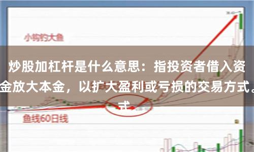 炒股加杠杆是什么意思：指投资者借入资金放大本金，以扩大盈利或亏损的交易方式。